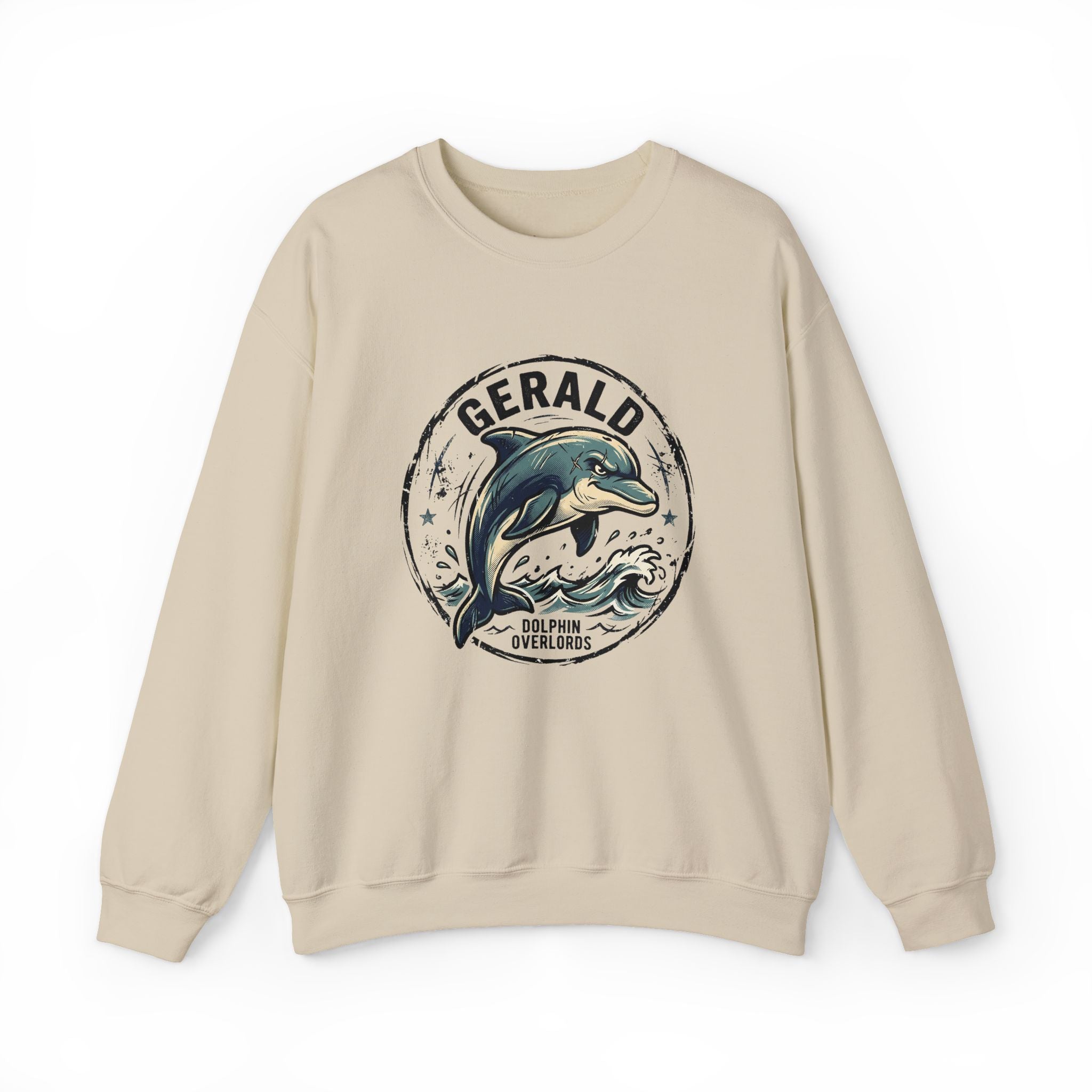 Gerald Dolphin Crewneck Sweatshirt - Vintage Ocean Graphic