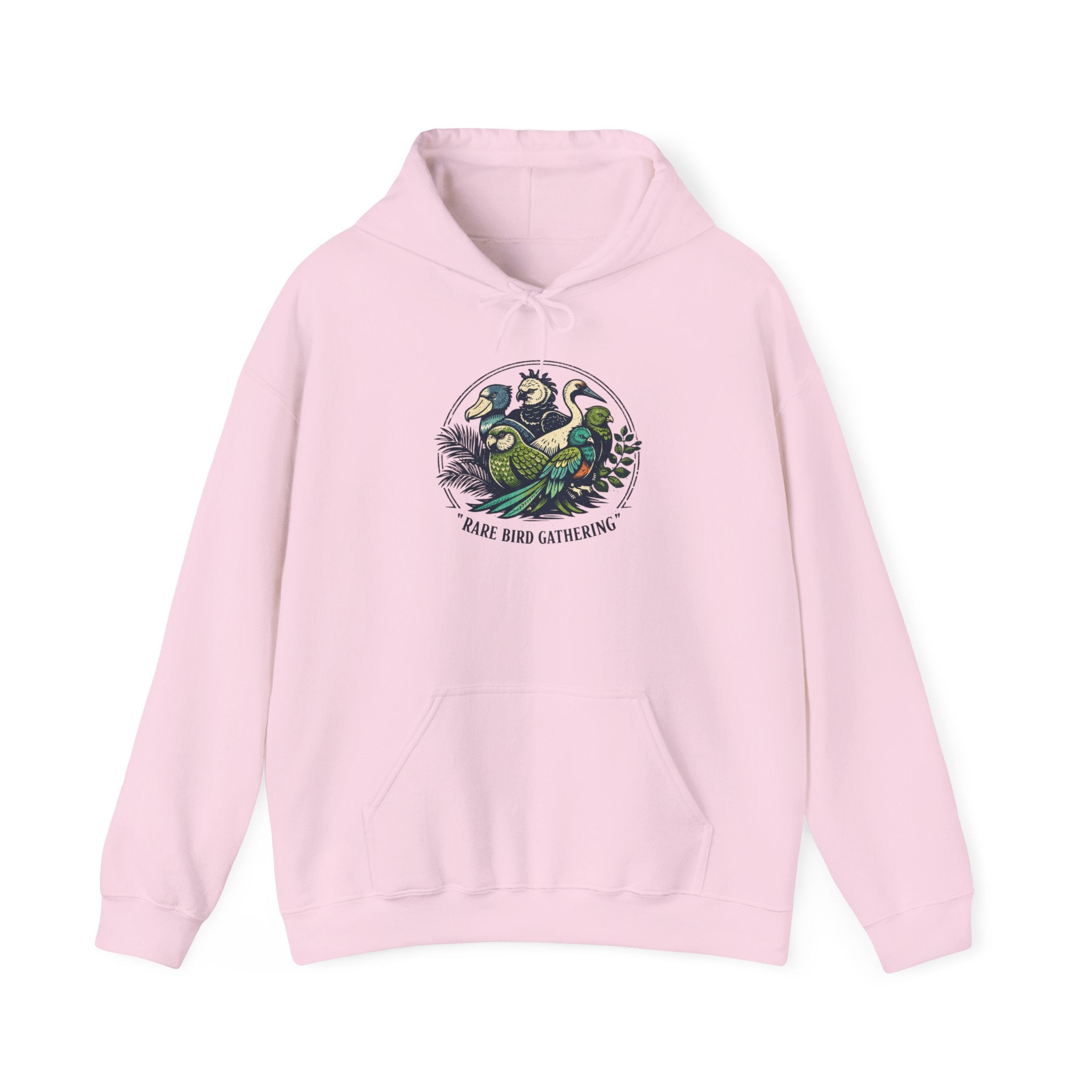 "Rare Bird Gathering" Graphic Hooded Sweatshirt