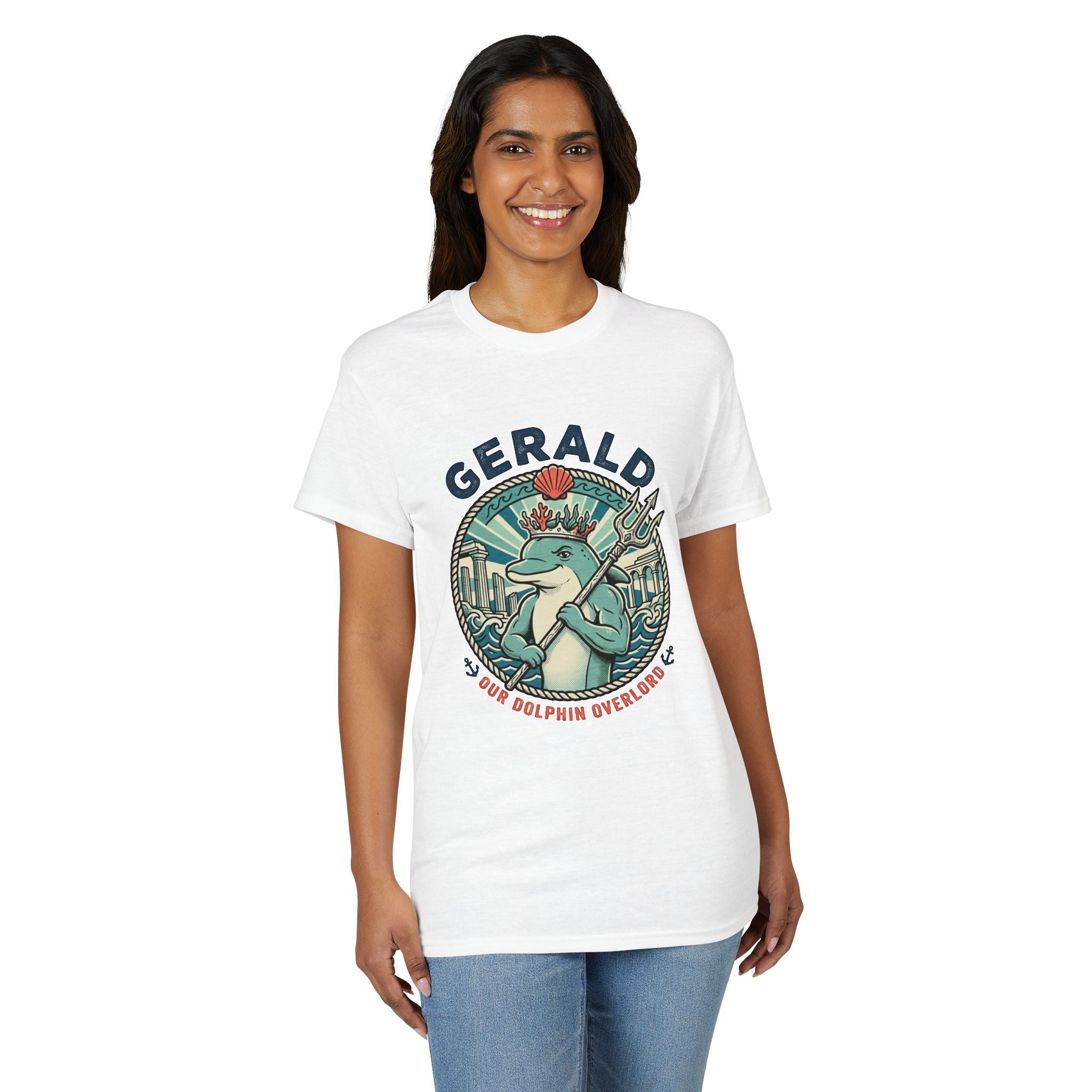 Gerald the Dolphin T-Shirt – Retro Coastal Surf Graphic Tee