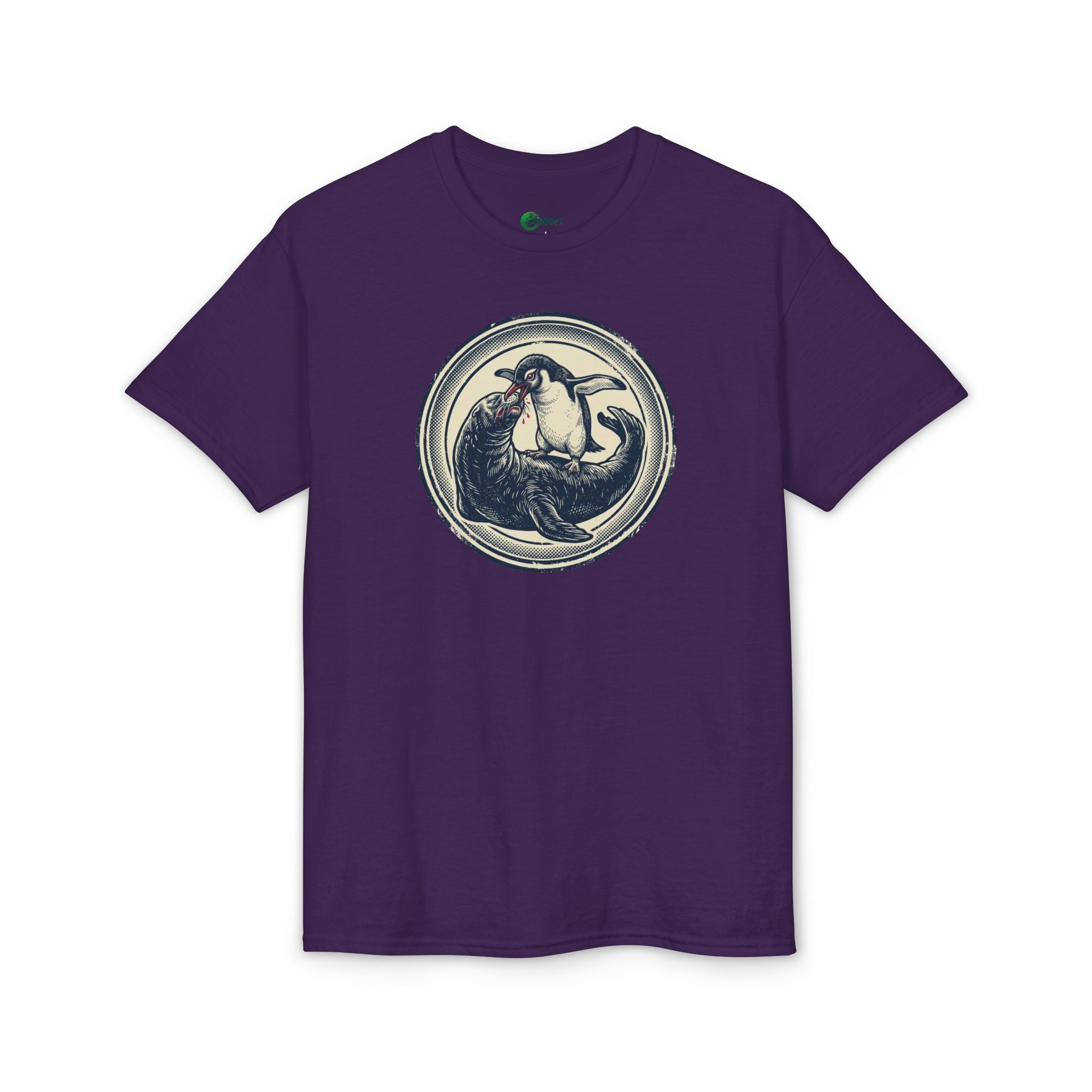 Penguin eating leopard seal - Vintage Illustration T-Shirt