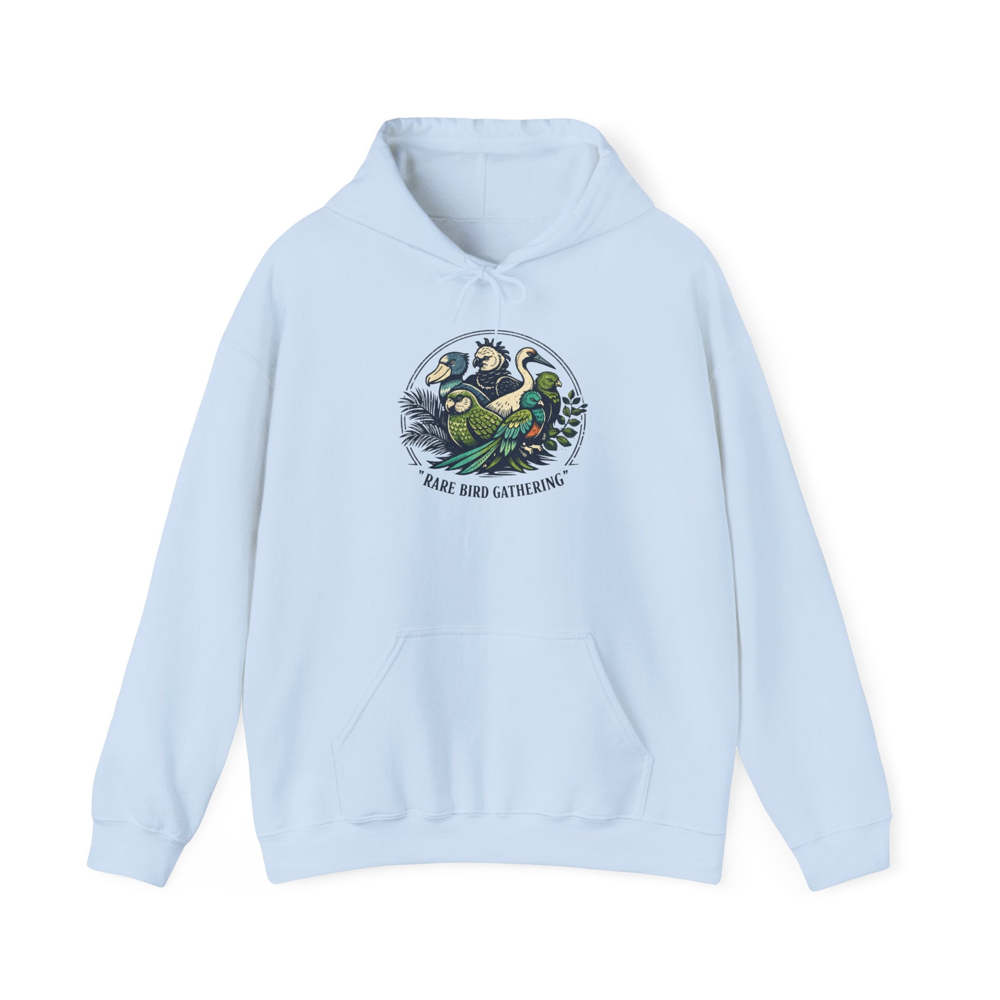 "Rare Bird Gathering" Graphic Hooded Sweatshirt