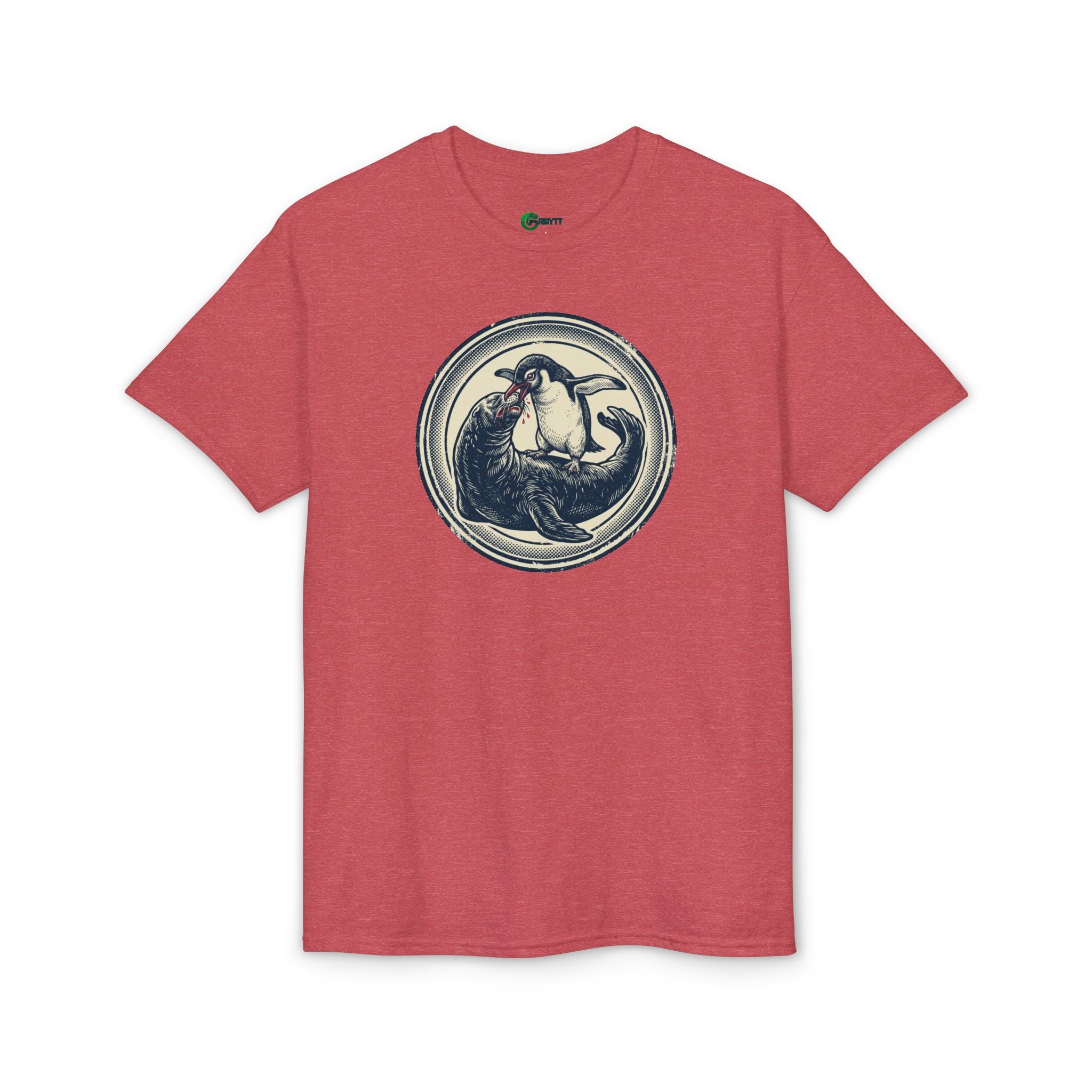 Penguin eating leopard seal - Vintage Illustration T-Shirt