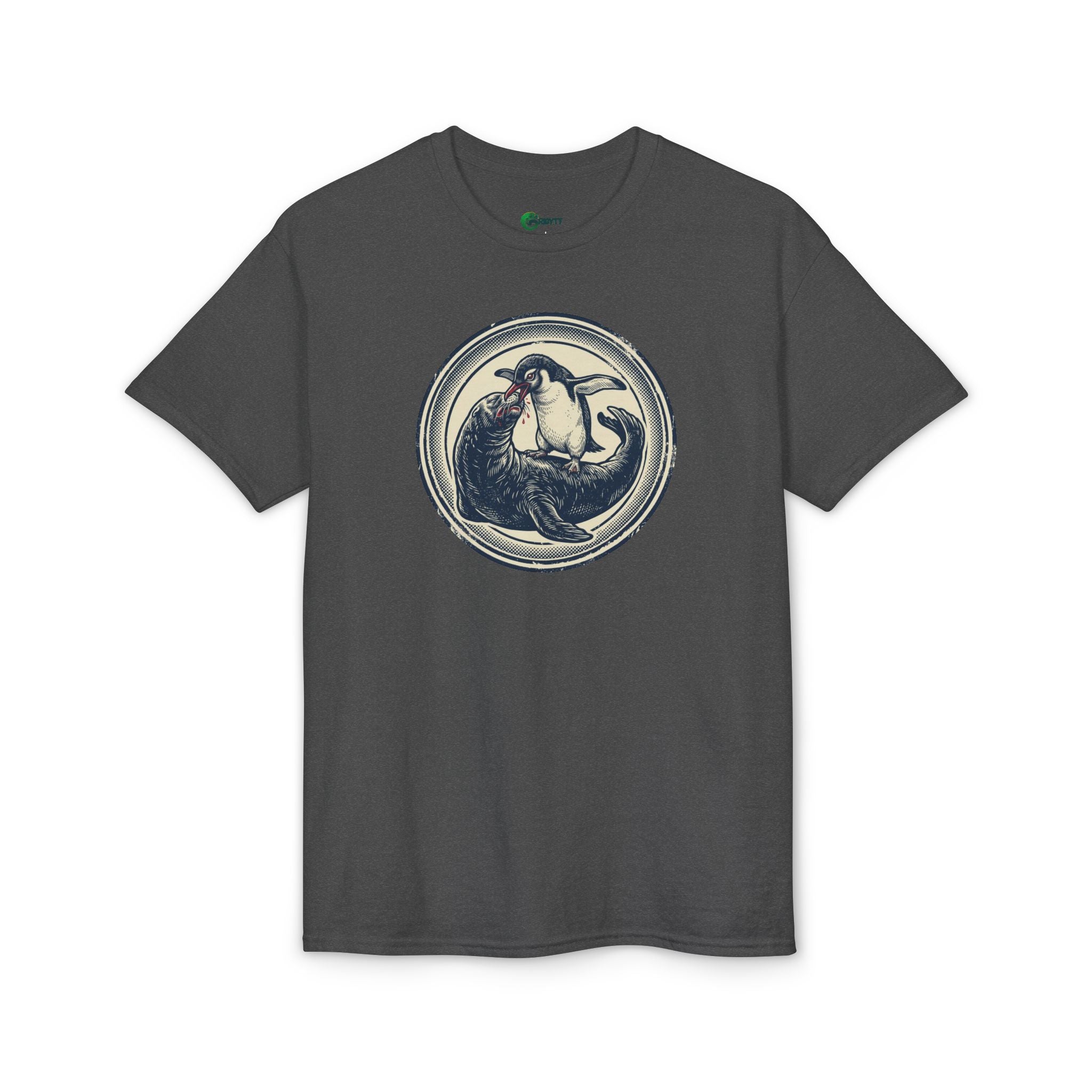 Penguin eating leopard seal - Vintage Illustration T-Shirt